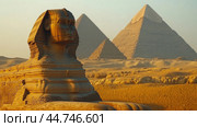 The Great Sphinx and Pyramids of Egypt. Стоковое AI-изображение, AI-художник Veniamin Kraskov / Фотобанк Лори
