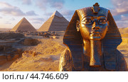 The Great Sphinx and Pyramids of Egypt. Стоковое AI-изображение, AI-художник Veniamin Kraskov / Фотобанк Лори