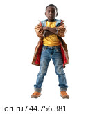 Confident boy in casual style posing on transparent background. Стоковое AI-изображение, AI-художник Иван Рябоконь / Фотобанк Лори