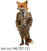 Dapper fox character in stylish suit. Стоковое AI-изображение, AI-художник Иван Рябоконь / Фотобанк Лори