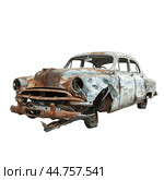 Vintage car wreck on transparent background. Стоковое AI-изображение, AI-художник Иван Рябоконь / Фотобанк Лори