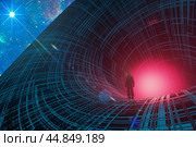 Space station torus. Futuristic Concept Design. Sci-fi Scene, Astronauts in Spacecraft. Elements of this image furnished by NASA. 3d rendering. Стоковое фото, фотограф Павел Муравьев / Фотобанк Лори