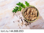 Smoked sprats in oil. Стоковое фото, фотограф Яков Филимонов / Фотобанк Лори