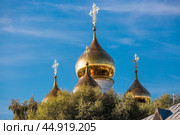 Russia, Pereslavl-Zalessky. St. Nicholas Monastery, Godenovsky Cross, St. Nicholas Cathedral on the summer day. The Forerunner Church. Стоковое фото, фотограф Photojuli / Фотобанк Лори