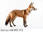 Maned Wolf on white background. Стоковое AI-изображение, AI-художник Veniamin Kraskov / Фотобанк Лори