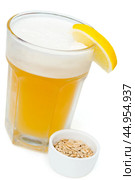 Light unfiltered beer with foam. Стоковое фото, фотограф Сергей Толмачёв / Фотобанк Лори