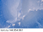 Texture of winter ice surface. Blue natural ice background. Стоковое фото, фотограф Сергей Пристяжнюк (Serg Zastavkin) / Фотобанк Лори