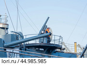 Board of protected cruiser Aurora, currently preserved as a museum ship in Saint Petersburg (2024 год). Редакционное фото, фотограф Евгений Харитонов / Фотобанк Лори