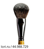 Makeup brush standing on white background with natural bristles. Стоковое AI-изображение, AI-художник Иван Рябоконь / Фотобанк Лори