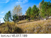 Древние горы Хакасии. Каменный парк. (Ширинские Столбы) (2019 год). Редакционное фото, фотограф Александр Галинский / Фотобанк Лори