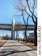 Glass elevator of Voroshilovsky bridge in Rostov-on-Don, Russia (2021 год). Стоковое фото, фотограф Elena Odareeva / Фотобанк Лори