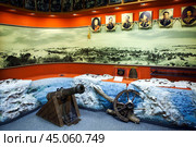 Фрагмент панорамы польских художников Войцеха Коссака и Юлиана Фалата «Переход армии Наполеона через реку Березину в 1812 году, после отступления из Москвы».. Борисовский историко-краеведческий музей (Борисовский объединённый музей). Борисов. Минская область. Беларусь (2024 год). Редакционное фото, фотограф Сергей Афанасьев / Фотобанк Лори