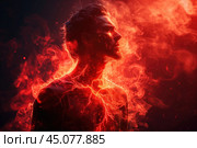 Heart attack, man with chest pain, myocardial infarction. Стоковое AI-изображение, AI-художник Станислав Тарко / Фотобанк Лори