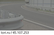 Finished road, road signs, barrier fencing. готовая дорога, дорожные знаки, барьерное ограждение. Стоковое видео, видеограф Опока Алексей / Фотобанк Лори