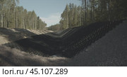 Slopes ditch road repair, reinforcing lattice откосы канава ремонт дороги, армирующая решетка. Стоковое видео, видеограф Опока Алексей / Фотобанк Лори
