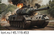 Tank in the battlefield. Generative AI. Стоковое AI-видео, аниматор Ильин Сергей / Фотобанк Лори