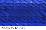 Gradually shifting blue low poly terrain with triangular patterns. Стоковое видео, видеограф Данил Руденко / Фотобанк Лори