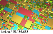 Camera moving over growing abstract colorful 3d rectangles. Стоковое видео, видеограф Данил Руденко / Фотобанк Лори