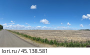 Mowed field under the clouds. Стоковое фото, фотограф Andrew_Swarga / Фотобанк Лори
