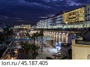 Night view of the central embankment of the city of Algiers. Seaside boulevard in Algiers. Algiers cityscape at night. Republic of Algeria. Стоковое фото, фотограф Евгений Ткачёв / Фотобанк Лори