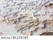 White travertine formations at hot springs of Pamukkale, Turkey. Стоковое фото, фотограф Яков Филимонов / Фотобанк Лори