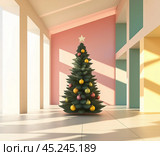 Новогодняя елка. Стоковое AI-изображение, AI-художник Марина Кулакова / Фотобанк Лори