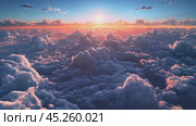Sun Setting Over Clouds in the Sky. Стоковое AI-видео, аниматор Юлия Гапеенко / Фотобанк Лори