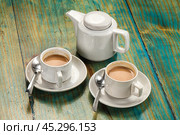 Indian hot masala tea with milk. Стоковое фото, фотограф Андрей Старостин / Фотобанк Лори