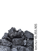 Natural wood charcoal Isolated on white. Стоковое фото, фотограф Сергей Толмачёв / Фотобанк Лори