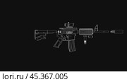 Animation of disassembling a military assault rifle. Стоковая анимация, аниматор Кирилл Черезов / Фотобанк Лори