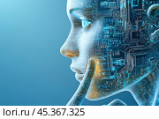 Портрет девушки, искусственный интеллект. Стоковое AI-изображение, AI-художник Щеголева Ольга / Фотобанк Лори
