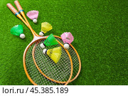 Badminton on grass. Стоковое фото, фотограф Сергей Толмачёв / Фотобанк Лори