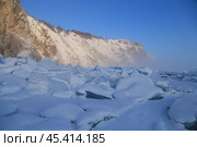 Мыс Хобой, остров Ольхон, перед рассветом зимой. Стоковое фото, фотограф Римма Тельнова / Фотобанк Лори