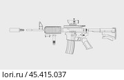 Animation of disassembling a military assault rifle. Стоковая анимация, аниматор Кирилл Черезов / Фотобанк Лори
