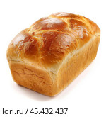Loaf of freshly baked brioche bread on white background. Стоковое AI-изображение, AI-художник Иван Рябоконь / Фотобанк Лори
