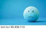 A conceptual image of Blue Monday designating the most depressing day of the year in January. Стоковое AI-изображение, AI-художник Ирина Ручушкина / Фотобанк Лори