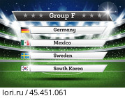 Football Championship Group F. Soccer World Tournament. Draw Result. Стоковая иллюстрация, иллюстратор Игорь Сорокин / Фотобанк Лори