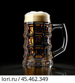 A glass mug with beer. alcoholic, intoxicating drink. artificial intelligence generator, AI, neural network image. background for the design. Стоковое AI-изображение, AI-художник Алёна Мостович / Фотобанк Лори