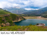 Picturesque view of the mountain lake Gizhgit with azure water. Caucasus. Стоковое фото, фотограф Константин Лабунский / Фотобанк Лори