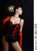 Sexy moulin rouge girl wearing hot lingerie. Стоковое фото, фотограф Андрей Аркуша / Фотобанк Лори