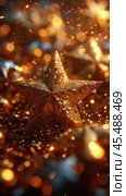 Gold flying stars confetti magic Christmas frame, premium sparkles stardust border background. Holiday party decor, Christmas stars background, flying gold sparkles confetti on white. Стоковое AI-изображение, AI-художник Ирина Михайличенко / Фотобанк Лори