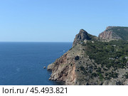 Вид с горы Кастрон на гору Мытилино, Крым, Россия (2021 год). Редакционное фото, фотограф Free Wind / Фотобанк Лори