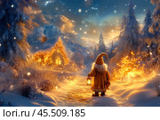 Сказочный лесной дом. Стоковое AI-изображение, AI-художник Щеголева Ольга / Фотобанк Лори