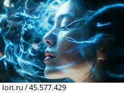 Modern concept of receiving information and sensations. Стоковое AI-изображение, AI-художник Михаил Коханчиков / Фотобанк Лори