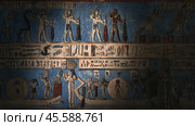 Hieroglyphic carvings and paintings on wall. Стоковое фото, фотограф Михаил Коханчиков / Фотобанк Лори