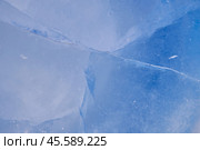 Texture of winter ice surface. Blue natural ice background. Стоковое фото, фотограф Сергей Пристяжнюк (Serg Zastavkin) / Фотобанк Лори