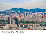Вид с Караульной горы на город Красноярск (2024 год). Стоковое фото, фотограф Александр Тараканов / Фотобанк Лори