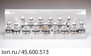 RUSSIA, SAMARA - November, 24, 2024: Lego Star Wars stormtrooper squad. Редакционное фото, фотограф Андрей Аркуша / Фотобанк Лори