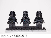 RUSSIA, May 16, 2018. Constructor Lego Star Wars. Various mini-figures from different episodes of the saga. Редакционное фото, фотограф Андрей Аркуша / Фотобанк Лори