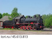 Паровоз Эу683-32, станция Сортавала (2019 год). Редакционное фото, фотограф Алексей Иванов / Фотобанк Лори